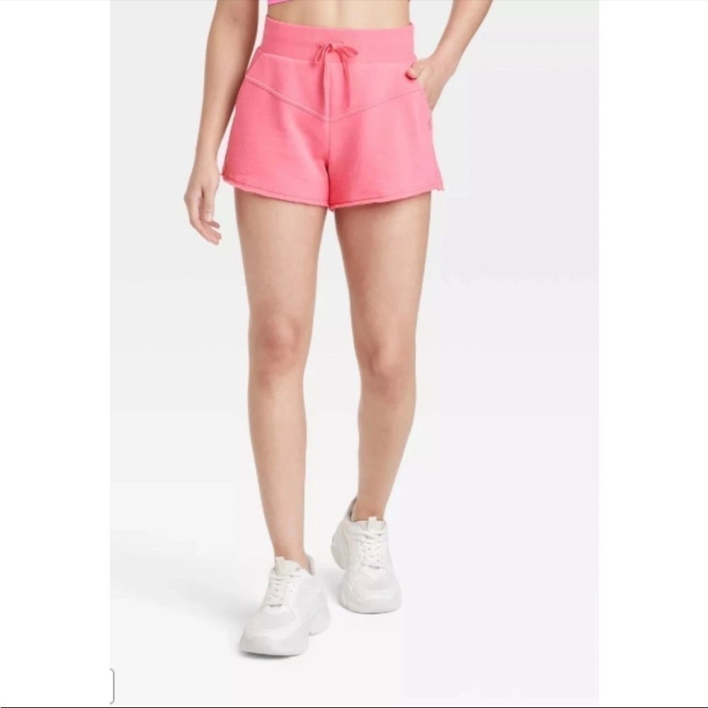 JoyLab women’s medium Shorts Pink Drawstring sweatshorts high rise 3” NWT